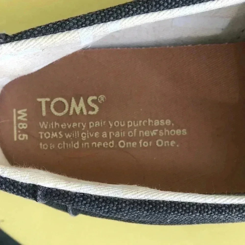 Toms dark gray denim espadrilles. Size 8.5 W